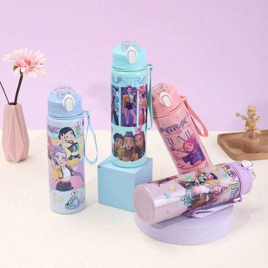 Hasbro Cốc nhựa dung tích lớn, thiết kế hoạt hình dễ thương kèm dây buộc, hình nhóm nữ sinh săn quỷ cực kỳ thu hút. - Nhiều màu - Xem 1