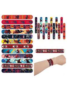 Marvel 12pcs Durable Silicone Spider Man Snap Loop Reusable Superhero Wristband Safety Party Supplies - Multicolor - View 1