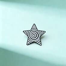 Five-Pointed Star Enamel Brooch Pin Fashion Decorative Brooches Ornaments Lapel Bag Badges Jewelry Gifts - Black and White - View 5