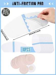 10-20 Thigh Anti-Friction Patches – Unisex Invisible Strip-Shaped Inner Thigh Protector, Transparent Sweat-Proof Elastic Leg Pads For Summer, Plus Size Comfortable Anti-Friction - Multicolor - View 12