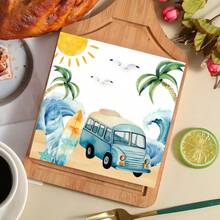 Watercolor Summer Beach Disposable Dinner Paper Napkins, 20pcs/40pcs/60pcs,2-Ply Camper Van Surfboard Print Luncheon Napkins, Tropical Hawaiian Luau Party Tableware Supplies For Beach Birthday Party Decorations Surf Party Supplies 6.5x6.5 Inches - View 4