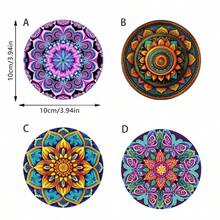 4/8/12/24/32pcs Mandala Pattern Creative Theme Coasters, Universal Beverage Pads Suitable For Tea Cups And Coffee Cups, Perfect For Home And Cafe Use, Ideal Gift - Multicolor - View 12