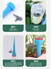 Thiết bị tưới nhỏ giọt tự động điều chỉnh được, dụng cụ tưới cây bằng nhựa, dụng cụ tưới cây trồng trong chậu, tương thích với chai nước khoáng. - A - Xem 5