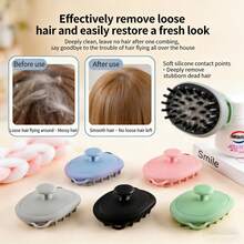 1个宠物洗澡按摩刷，高效去毛工具，适用于猫狗，温和去除松散毛发和污垢，母亲节礼物 - 彩色 - 查看 2