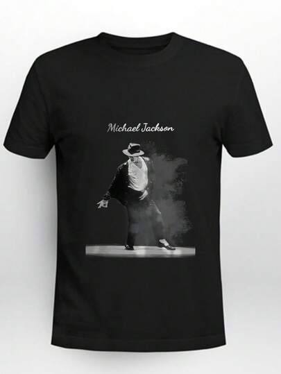 Men's Graphic T-Shirt, Vintage Crew Neck Casual Short Sleeve Tee 100% Cotton Black T Shirt Unisex