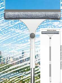 1件装二合一窗户玻璃刮刀，玻璃清洁工具，浴室玻璃刮刀，窗户清洁剂，可伸缩不锈钢长柄汽车挡风玻璃清洁工具，家用和汽车窗户无痕清洁 - 彩色 - 查看 14