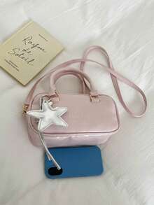 Túi xách nữ đa năng, túi đeo chéo hàng mới về, túi tròn nhỏ chất lượng cao dành cho người đi làm, túi tote đeo vai dung tích lớn. - Hồng - Xem 3