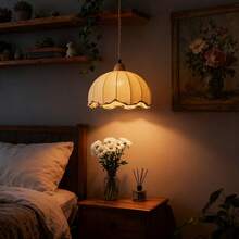 1pc Vintage Fabric Lampshade, Handmade Stitched Dome Design, Milky White, Suitable For Pendant Light, Table Lamp, Wall Lamp, Corridor Light In Dining Room And Bedroom - Semicircle - View 7