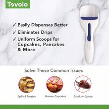 Cupcake Scoop Batter Dispenser Cupcakes Muffins Pancakes Cookie Dough, Easy To Clean Batter Scoop Slide Dispenses Quicker Even Size Baked Goods Kitchen Gadget, Deep Indigo - 深靛藍 - 查看 3