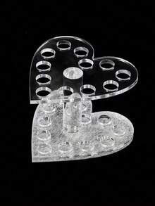 1 pièce Support en acrylique pour 12 pinceaux à gel, présentoir en forme de cœur, organisateur de bureau pour stylos à ongles, pinceaux de maquillage, eyeliners, convient pour le bureau, la maison, rangement de bureau pour manucure et outils de beauté - Multicolore - Voir 7