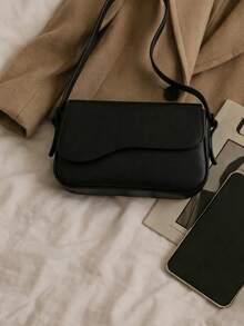Women's Shoulder Bag With Buckle Design, Stylish And Elegant. - 黑色 - 查看 1