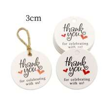 50pcs TAG+10M Hemp Rope 3cm White Handmade Hanging Tag Thank You - 3cm Round Pendant - View 13