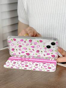 1pc Cute Strawberry Notebook Design Phone Case, Compatible With IPhone & Galaxy Series - Multicolor - View 6