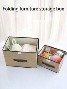1/2pcs Foldable Fabric Storage Box With Lid Dust-Proof Storage Bin Large Capacity Clothes Organizer Box Stackable Wardrobe Organizer Box Seasonal Clothes Underwear Socks Toys Miscellaneous Items Sorting Storage Box Bedroom Wardrobe Dormitory Home Storage Basket. One Foldable Stackable Large Capacity Bedroom Kitchen Toy Storage Basket - Multicolor - View 7