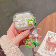 1pc Cute Cartoon Transparent Earphone Case With Pendant, Suitable For Samsung Galaxy Wireless Earbuds Protective Cover - Multicolor - View 18
