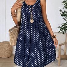 Women's Casual Polka Dot Print Short Dress, Summer - Multicolor - Ver 6