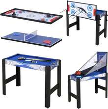 BREEZEE Mesa Multijuegos 5 en 1, Incluye Accesorios, Billar, Hockey, Pong, Tiro con, Basquetbol o Baloncesto, para Niños y Adultos, Medidas 92 x x 73, Mesa con Juegos Intercambiables - 1 - Ver 1