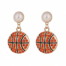 1 Pair European And American Style Fully Rhinestone Sports Theme Alloy Earrings, Football, Basketball, Rugby, Baseball, Softball, Volleyball Earrings - Ball Earrings - View 4