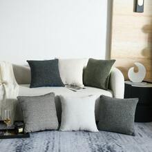 Funda de cojín de sofá con textura tejida de moda minimalista, versátil para la sala de estar y el dormitorio - 1PC - Ver 2