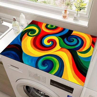 1pc Color Vortex Wind Style Theme Style Coffee Machine Mat, Dish Mat, Tableware Mat, Table Mat, Especially Suitable For Coffee Machine And Coffee Pot, Bar Mat, Bar Accessories, Very Suitable For Kitchen Use.