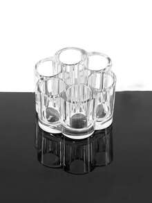1pc Transparent Plum Blossom Shaped Lipstick Holder Display Stand, Makeup Storage Box For Lipstick, Eyebrow Pencil, Eyeliner - Multicolor - View 4