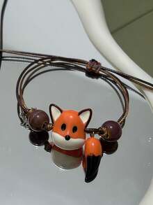 1 chiếc vòng tay hình cáo chữa bệnh đa chức năng độc đáo, sáng tạo, làm thủ công, món quà tinh tế dành cho phụ nữ, mùa hè, trang sức. - trái cam - Xem 11