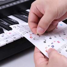 1pc Removable Bold Letter Stickers For 88/61/54/49/37 Keys Piano Keyboard, Music Note Labels, Suitable For Beginners - Multicolor - View 8