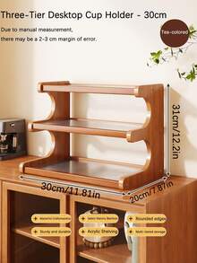 Three-Layer Thickened Drainage Board Bamboo Storage Rack, Sturdy Trapezoidal Wooden Shelf - Multifunctional, Space-Saving, Stylish Storage Tool, Suitable For Kitchens, Offices, Dressing Tables, And Home Decoration, Multi-Purpose Storage Rack - Multicolor - View 14