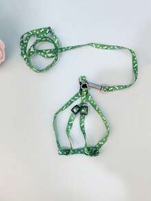 1件装宠物牵引绳，适用于小型动物，猫咪牵引绳套装，兔子胸背带，小型动物牵引绳，迷你印花胸背带套装 - 彩色 - 查看 20