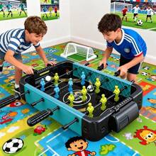 Mesas de Futbolín con Caja Protable, Juego de Futbolín de Mesa Juegos Deportivos de Competición, Juego de Fútbol de Escritoriocon 2 Balones para una Noche de Juegos Divertida - Negro - Ver 7