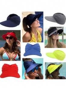 1 pezzo Cappello da sole in tessuto di poliestere tinta unita, antivento e resistente ai raggi UV, di nuova moda, versatile ed elegante, stile casual, adatto per sport all'aperto e uso quotidiano - Multicolore - Visualizzare 6