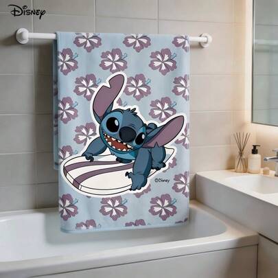 Miniso Ręcznik Disney Stitch Fresh Flower w kolorze jasnoniebieskim, 1 szt., 2 szt., 3 szt., 4 szt., 5 szt., 6 szt. Do łazienki i domu