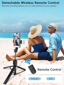 This 170cm Wireless Bluetooth Selfie Stick Is Made Of Alloy Material, Equipped With LED Fill Light, Suitable For Shooting Videos, Recording Life And Travel. It Is A Telescopic, 360-Degree Rotatable, Shock-Resistant And Foldable Portable Tripod-Style Handheld/Ground Selfie Stick. It Is The Perfect Choice For Travel And Recording. - 1.7 Meters - View 2