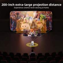 XBJ New Mini Projector 2026 Android 14, 4K UHD Supports 600 ANSI Lumens, 180° Projection Angle, Autofocus Automatic Keystone Correction, WiFi 6 Bluetooth 5.4 Screen Mirroring, Ultra-Quiet For Gaming Home Theater Office Education Outdoor Garden, Portable Projector As An Ideal Mother's Day Gift - Phích cắm loại C của EU (220-240V) - Xem 5
