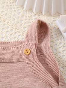 Enterizo de punto bordado con ovejas lindas, bebé, regalo de bautizo - Rosa - Ver 3