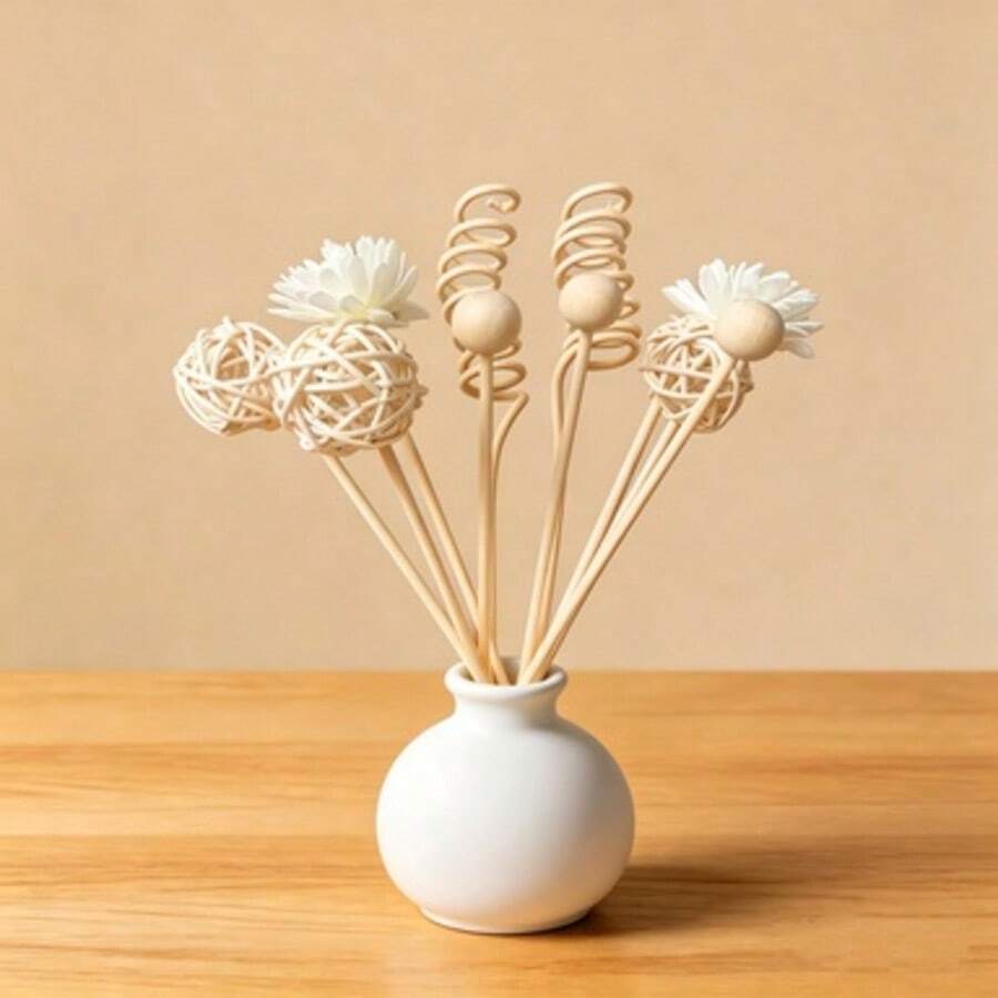 无焰香薰扩香器配件 - 藤条扩香棒、精油补充装、干甜草 - 10Pcs - 查看 1