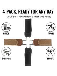 Đai thun nam không khóa, móc kim loại, đai thun điều chỉnh bên hông, phù hợp với quần jeans. - Nhiều màu - Xem 4