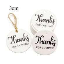 50pcs TAG+10M Hemp Rope 3cm White Handmade Hanging Tag Thank You - 3cm Round Pendant - View 7