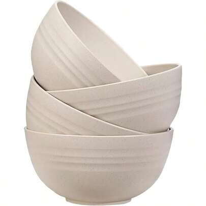 Unbreakable Wheat Straw Cereal Bowls Set Of 4, 20 OZ Microwave And Dishwasher  Lightweight Soup And Salad Bowl Sets, Reusable Dessert Bowls Rice, Pasta, Snack, Fruit, (Beige)