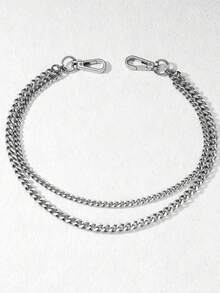 1件极简主义叠层裤链 - 銀色 - 查看 5