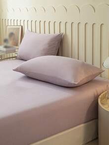Camel Brushed Soft & Comfortable 3 PiecesBed Sheet Set - Mauve Purple - View 5