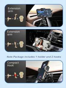 360° Rotatable Universal Car Phone Holder - Y-Shaped Adjustable Clip, Non-Blocking Air Circulation, Hands-Free Extension Phone Holder, Anti-Overheating, Suitable For All Smartphones - Air Vent Style - View 6