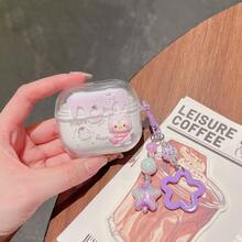 1pc Cute Cartoon Transparent Earphone Case With Pendant, Suitable For Samsung Galaxy Wireless Earbuds Protective Cover - Multicolor - View 16