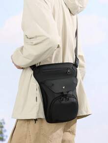 Men's Fashion Casual Waist & Leg Bag - Black - View 2