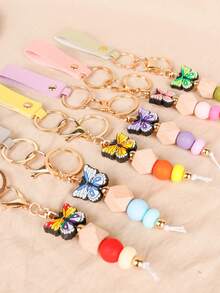 1PC Personalized Butterfly Keychain For Mom, Custom Name Keyring, Cute Aesthetic Boho Keychain, Gift From Daughter, Mother's Day Gift, Birthday Gift For Mom, Custom Cute Bag Charm, Women Keyring Accessories - Multicolor 3 - View 5