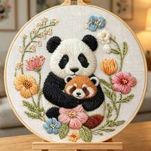 [Animal Friends] Healing Animal Friends 3D Embroidery DIY Kit - Panda, Corgi, Rabbit Embroidery Kits, Beginner Friendly, Home Wall Decor Gift - Multicolor - View 5