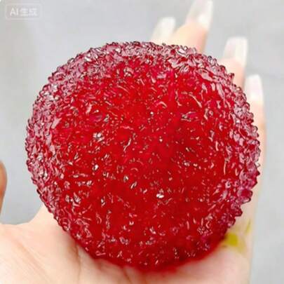 1个软绵绵的桑葚麦芽挤压玩具，舒缓压力纹理慢回弹挤压玩具