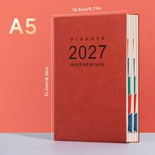 2027年日曆日週月計畫本，4色可選，高級硬殼日程本，全年日曆管理本，目標與行程追蹤器，商務辦公與學校用品 - 單本 - 查看 16