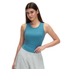 Women's Alo Yoga-Style Sports Vest, Shockproof, High-Elasticity, Slim Fit, Sleeveless, Suitable For Yoga, Running, Sports, And Fitness. - View 6