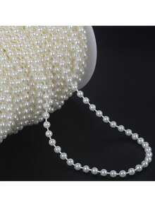 Cadena de perlas falsas de ABS con adorno de cuentas para manualidades, decoración de ropa y DIY - G-beige - Ver 13